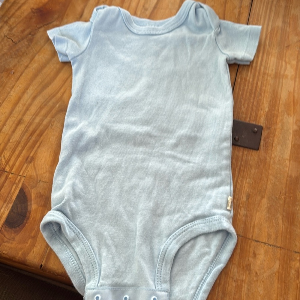 Light blue, short sleeve onesie.